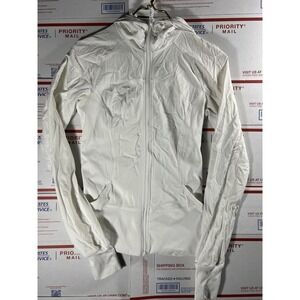 Lululemon Athletics Jacket Women's Sz 6 White Zip Windbreaker Workout Gym Wear